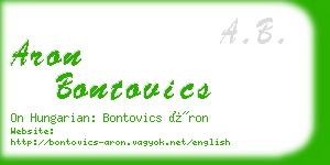 aron bontovics business card